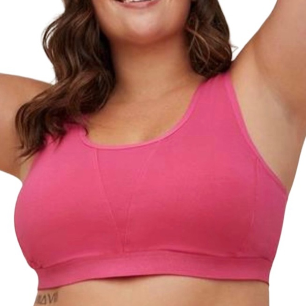 Torrid Women's Plus Size Pink Unlined Cotton Seamed Scoop Bralette Size 1X